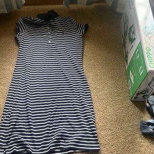Polo button up dress with short sleeves